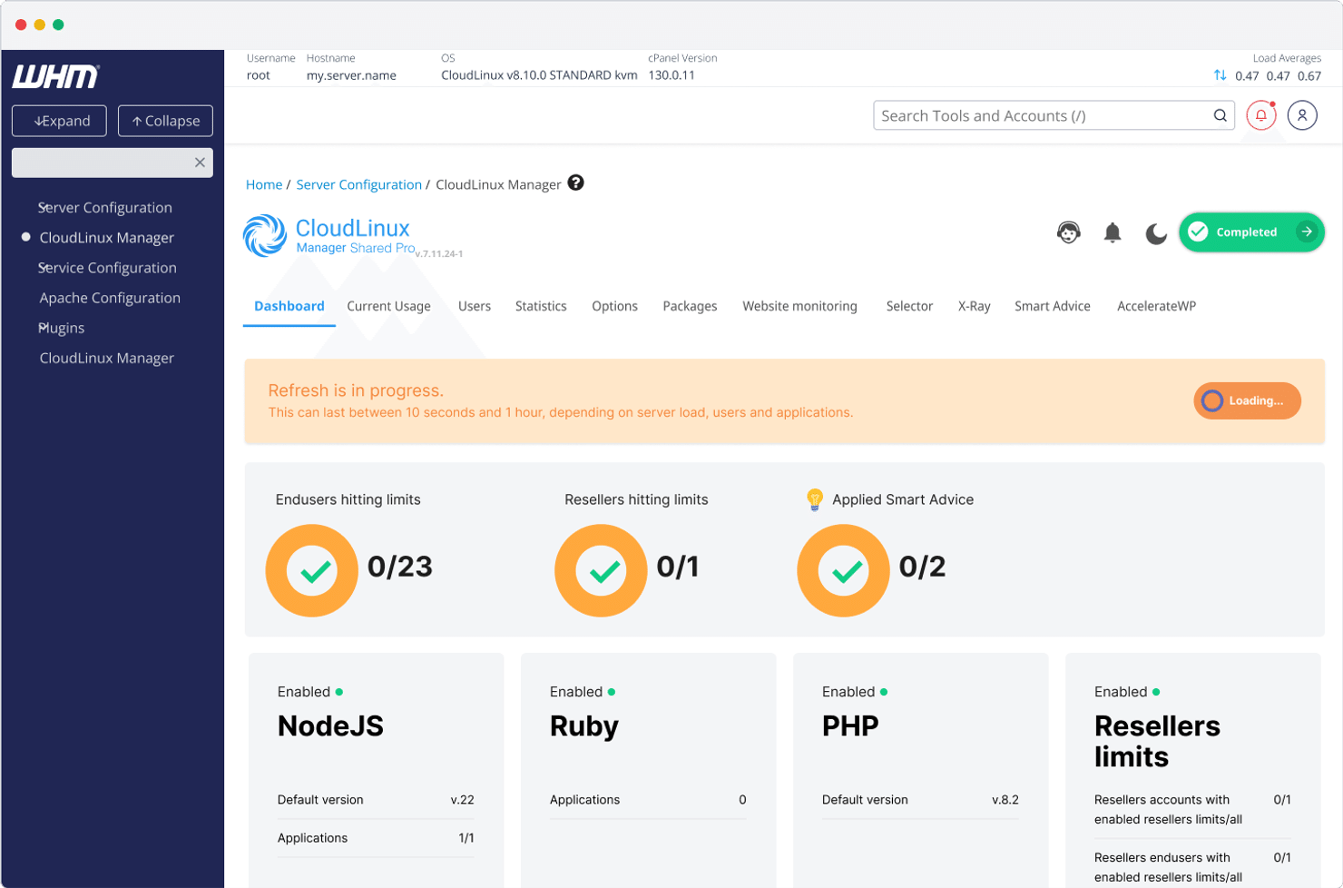 CloudLinux Powered for cPanel VPS Hosting