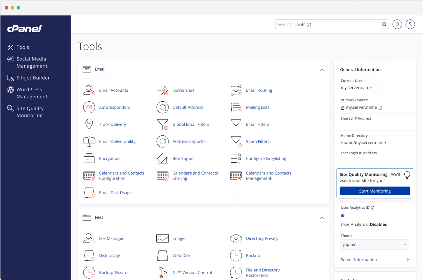 cPanel Control Panel Interface for cPanel VPS Hosting