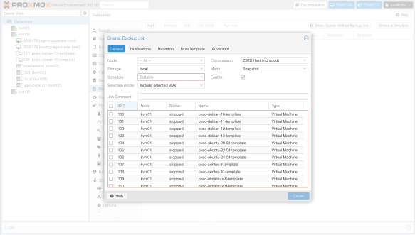 Proxmox VE Integrated Backup & Snapshot System